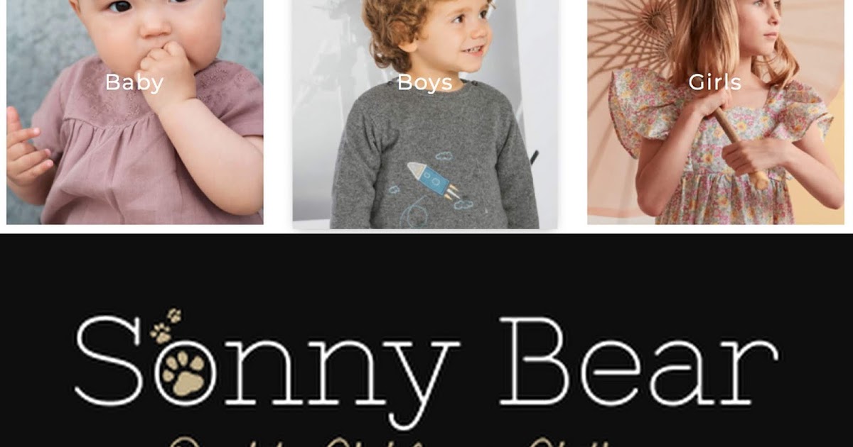 Pictures of kids with Sonny Bear logo.
