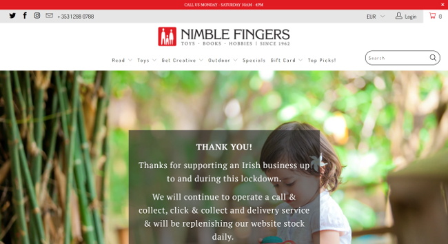 Nimble fingers website.