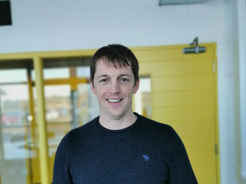 Man in navy jumper, co-founder of FundRecs Padraig O'Scanaill.