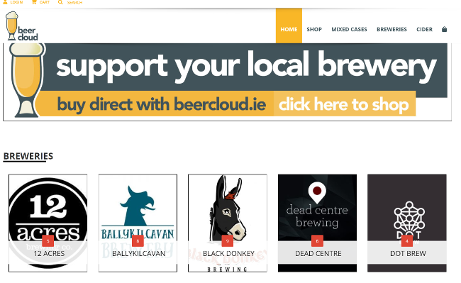 Web page selling beer.