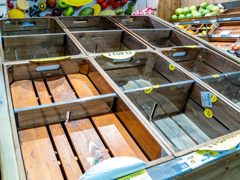 Empty grocery shelves in Donegal during Covid-19 outbreak.