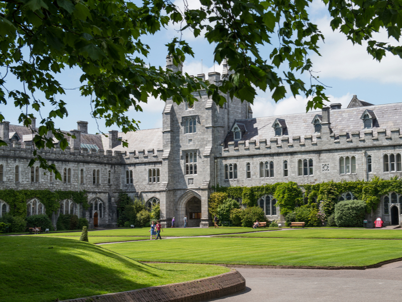 Campus at UCC Cork on a sunny day.