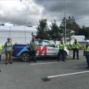 Engineers wearing hard hats.