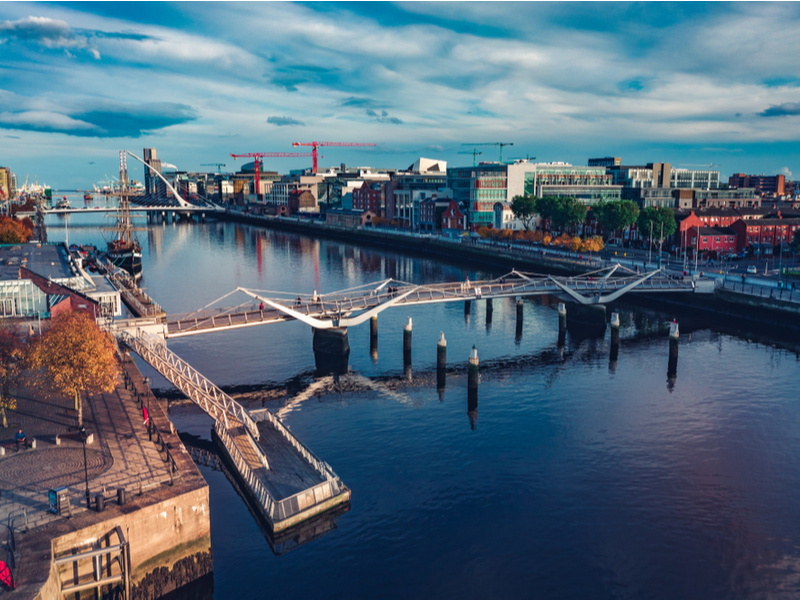 View of River Liffey in Dublin.