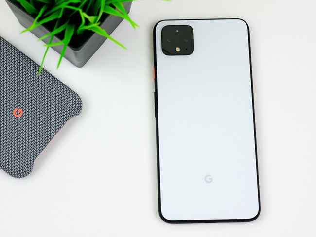 Google Pixel 4 device in white and black.