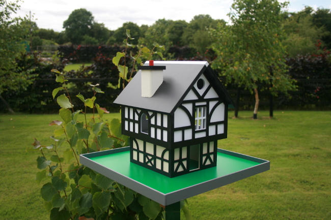 tutor-style birdhouse.