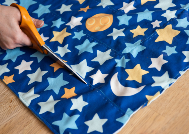 Star covered blanket.