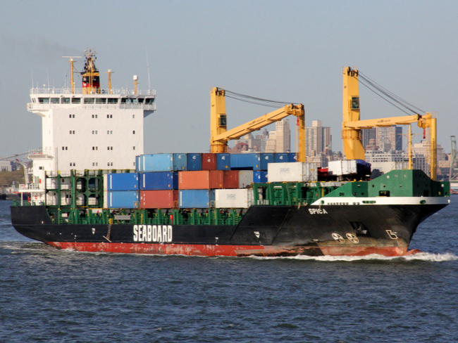 Seaboard cargo ship in New York.