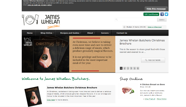 James Whelan butchers website.