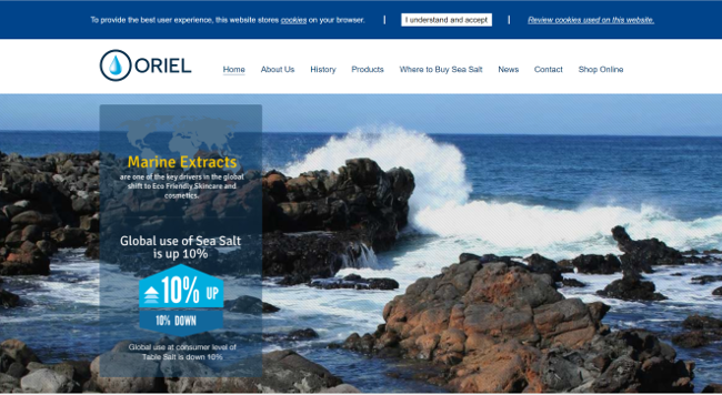 Oriel sea salt website.