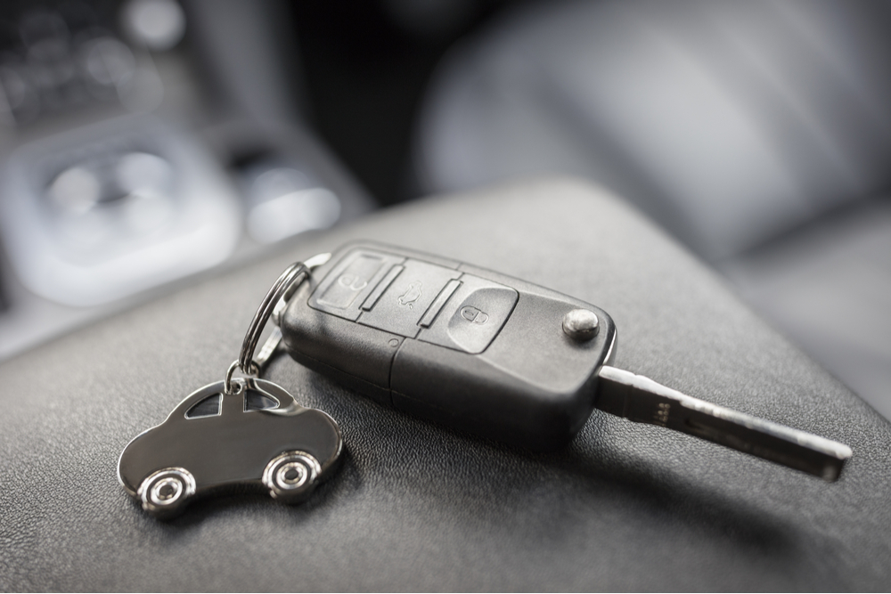 Car keys with a car keyring.
