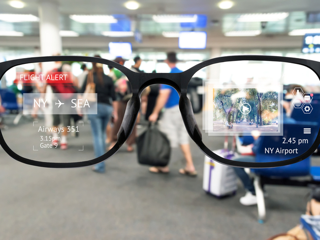 Ar glasses showing data.