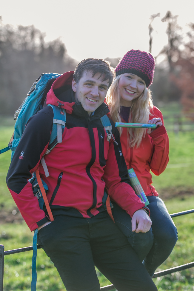 Man and woman in hillwalking gear.