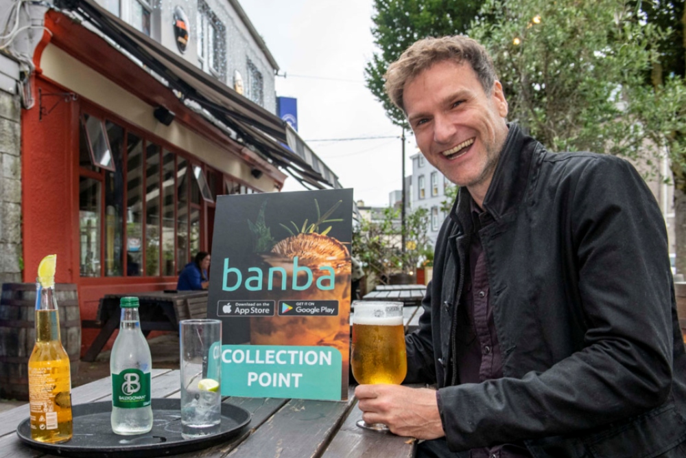 Man enjoying a beer in Dublin.