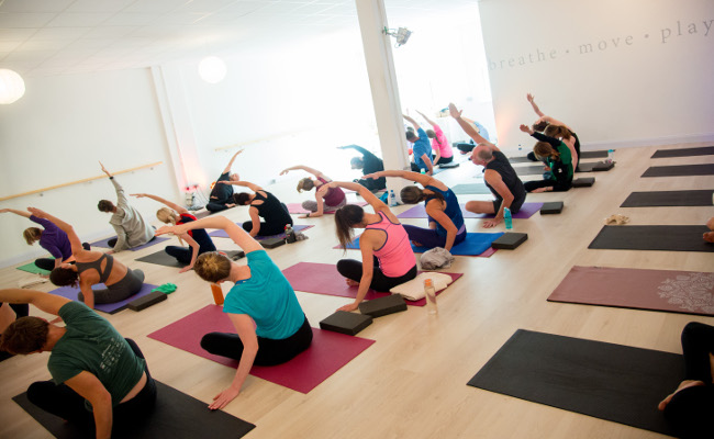 Yoga class at Salt & Soul in Sligo.