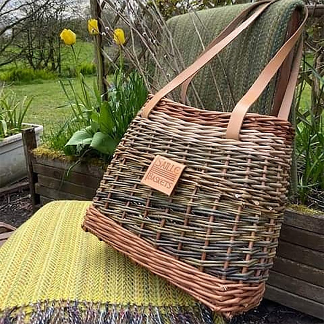 Handbag made from willow weaving.