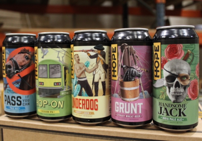 A selection of beers by Hope Beer.