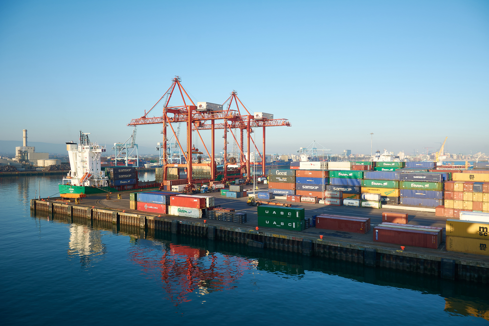 Dublin port on a sunny day.