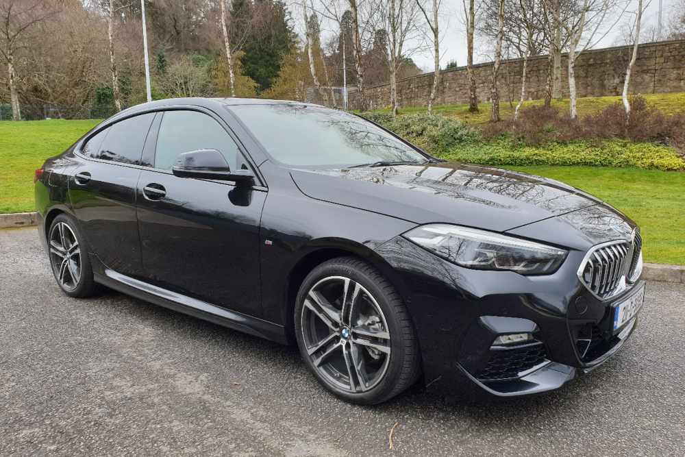 BMW 218i gran coupe in black.