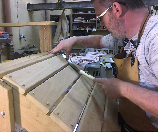 Woodworker at work.