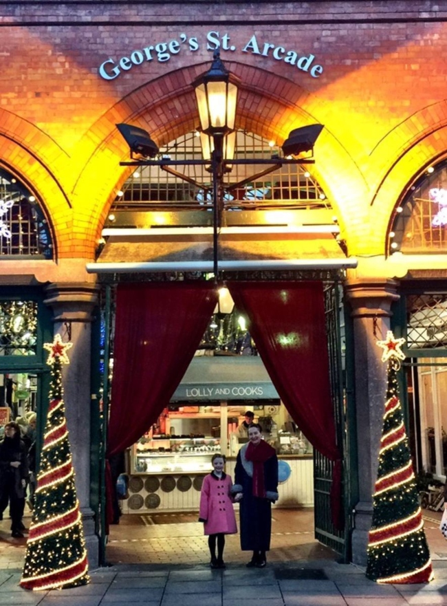 Gwen and her daugher outside the Georges Street Arcade.