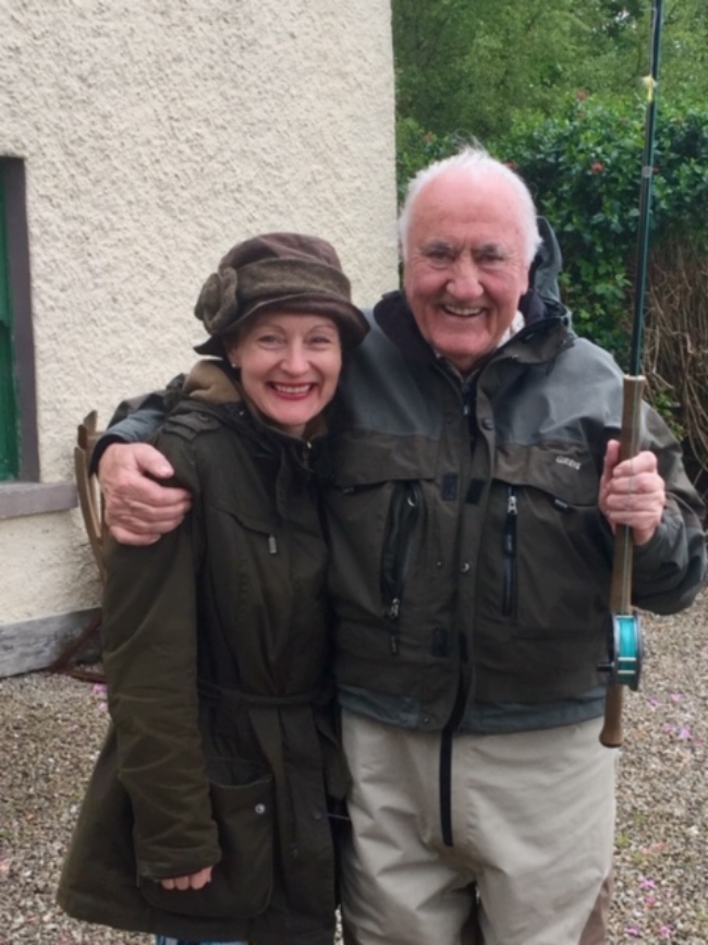 Father and daughter out fishing.