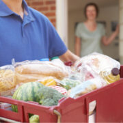 Man delivery groceries bought online.