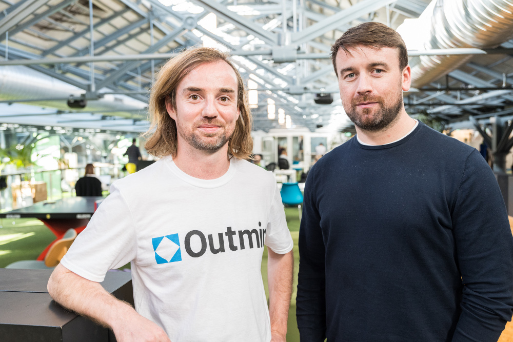 Two men at an accelerator in Dublin.
