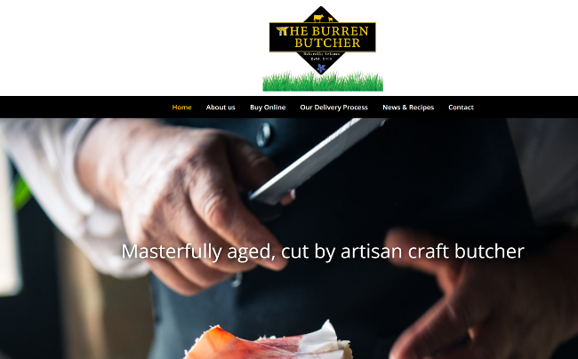Screenshot of Burren butcher website.