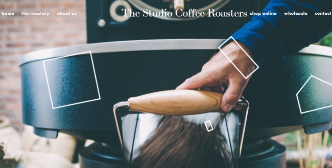 Screenshot of The Studio Coffee website.