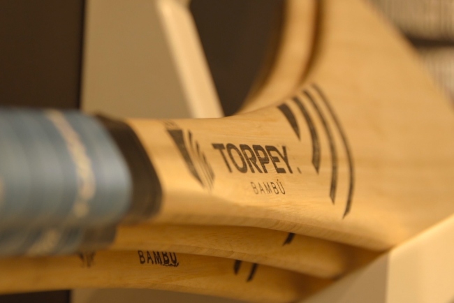 close up of a Torpey Bambú hurley stick.