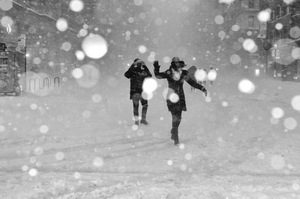 People playing in the snow.