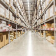 Corridor in a warehouse part of a supply chain.
