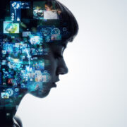 Woman learning digital knowledge.