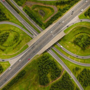 An aerial view of the M7 motorway and N18 national road junction on the outskirts of Limerick City.