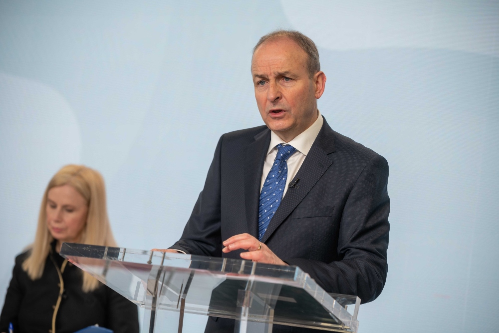 Irish Taoiseach speaking at a tech event.