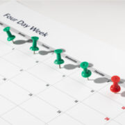 Calendar marking a 4-day working week.