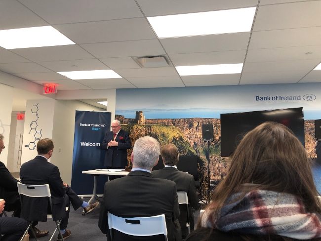 An event at the Bank of Ireland office in New York.