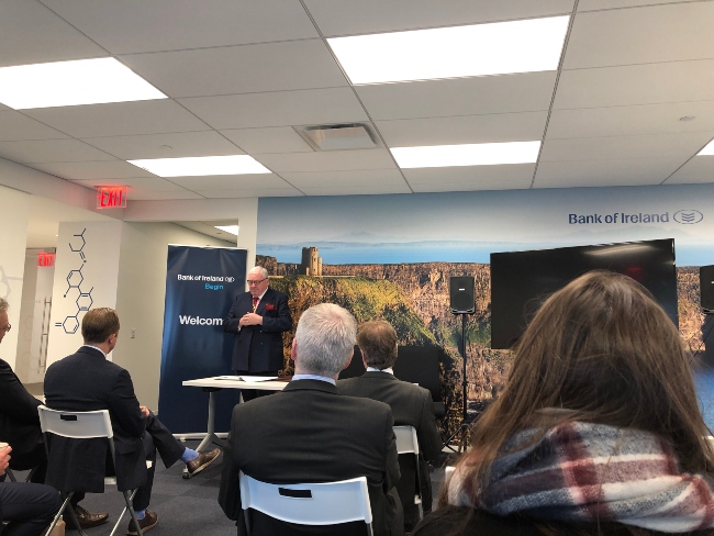 An event at the Bank of Ireland office in New York.