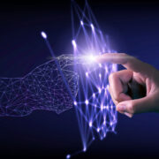 Hand touching digital.