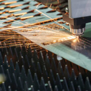 Fibre laser cutting machine cutting sheet metal.
