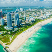 A view of Miami from the air.