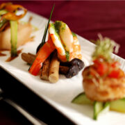 Fine dining with food on a posh plate.