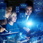 Team working on digital transformation.