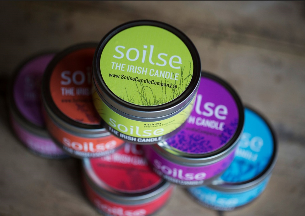 Various candle products from Soilse.