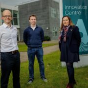 Two men and a woman at Atlantic Technological University in Sligo.