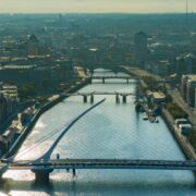 Aerial view of Dublin city.