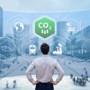 Man looking at CO2 data.