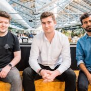 Three young men in Dogpatch Labs.