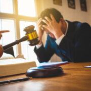 Businessman feels stressed when filed for bankruptcy.